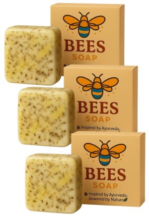 Bees Rose Soap (100g, Pack of 3) | Handmade Natural Soap for Skin Hydration, Brightening & Soothing | Gentle Cleansing for Men & Women