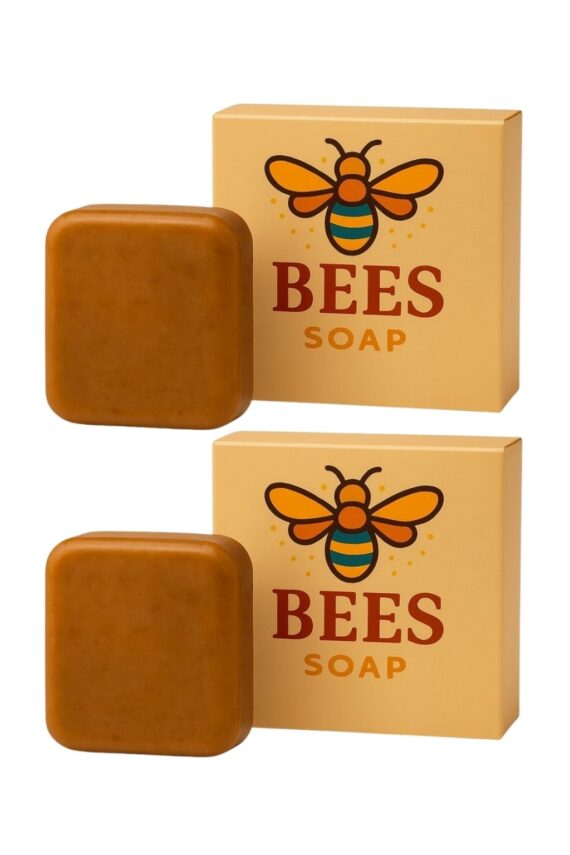 Bees Korean Bar Soap (Pack of 2) | Coffee & Rice Powder | Handmade Goat Milk Soap for Tan Removal, Skin Brightening & Natural Glow | 100% Natural Bath Bar for Men & Women (100g Each)