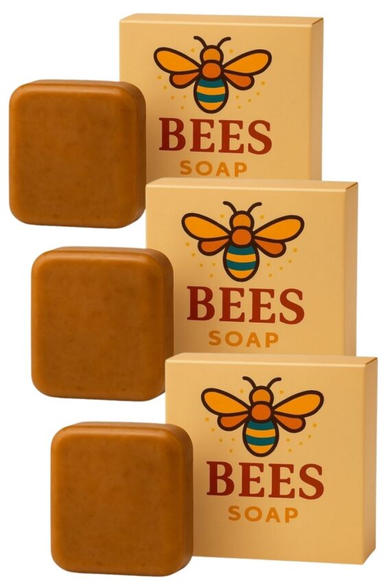 Bees Korean Bar Soap | ( PACK OF 3 )Coffee & Rice Powder | Handmade Goat Milk Soap for Tan Removal & Bright Skin (100g)