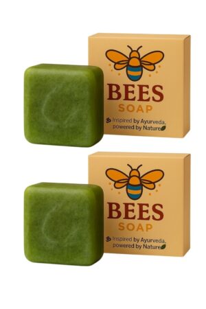 Bees Neem Bar Soap (100g, Pack of 2) | Natural Skin Brightening & Glowing Soap for Men & Women | Handmade Neem Soap for Acne, Pimples & Clear Skin