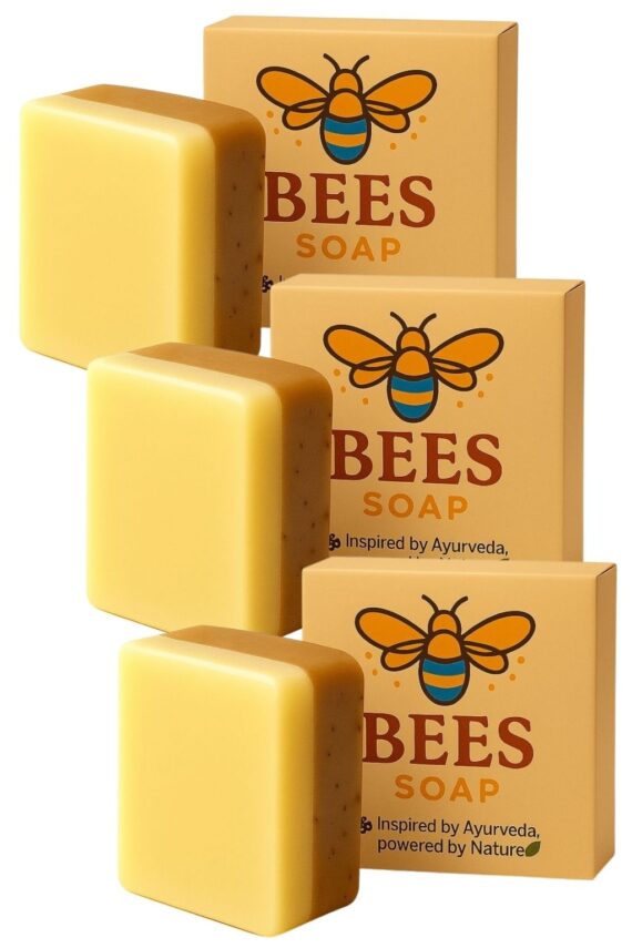 Bees De-Tan Bar Soap (100g, Pack of 3) | Natural Skin Brightening & Glowing Soap for Men & Women | Handmade Goat Milk Soap for Tan Removal & Deep Nourishment