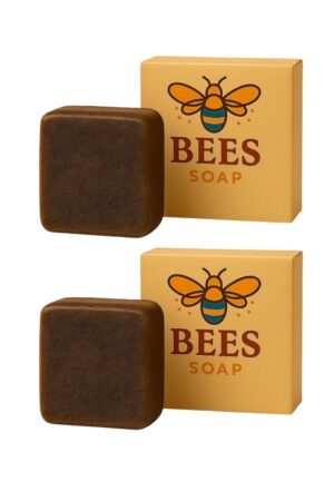 Bees Coffee Bar Soaps (200g, Pack of 2) | Natural Skin Brightening & Glowing Soap for Men & Women | Handmade Goat Milk Soap for Tan Removal & Deep Nourishment